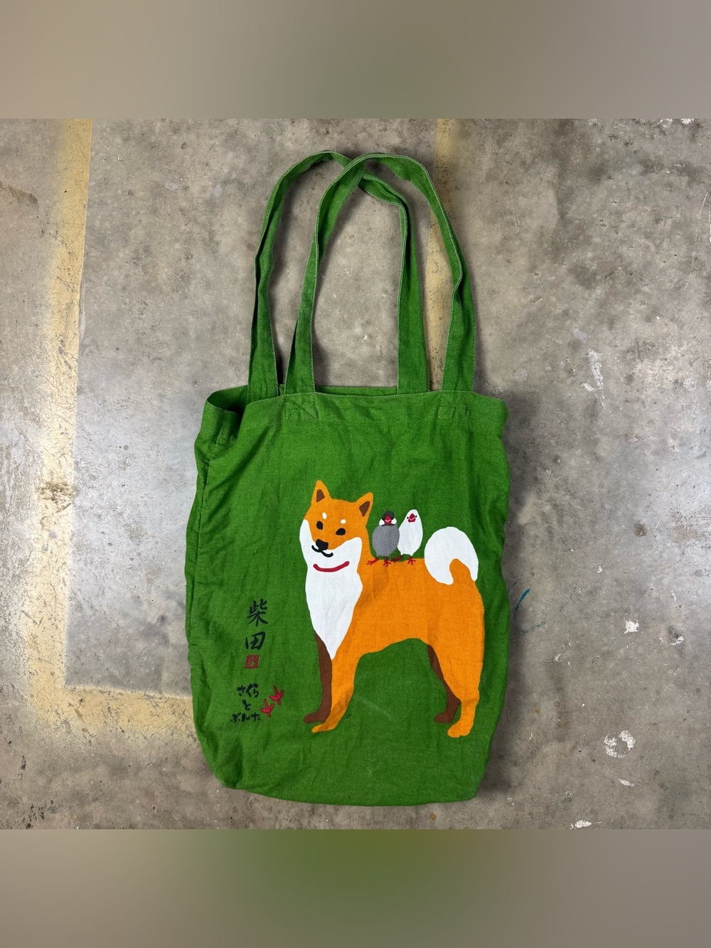 Shiba Inu Tote Bag Cute Kawaii Japanese Animal Print Birds Dogs Asian Quirky